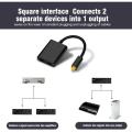 【MIGA PALAZA】 Dual Port Adapter Audio Toslink Digital Optical Audio Splitter Adapter Audio Cable 1 in 2 out - intl. 