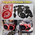 Engine Kit HONDA 125cc 30pcs RED BLACK FUll Wrap Vinyl Decal Wateproof Sticker Tape with Size. 