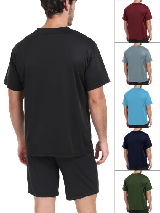 ActiveFlex Dry Fit Gym Shirt Workout Shirts For Men Short Sleeve Athletic Active Tops Quick Dry Crew Neck T Shirt For Running And Gym
