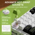 Redragon K686 EISA MAX 98 Keys Wireless Gasket RGB Gaming Keyboard 3-Mode Hot-Swap Socket, Dedicated Knob Control & Custom Linear Switch. 