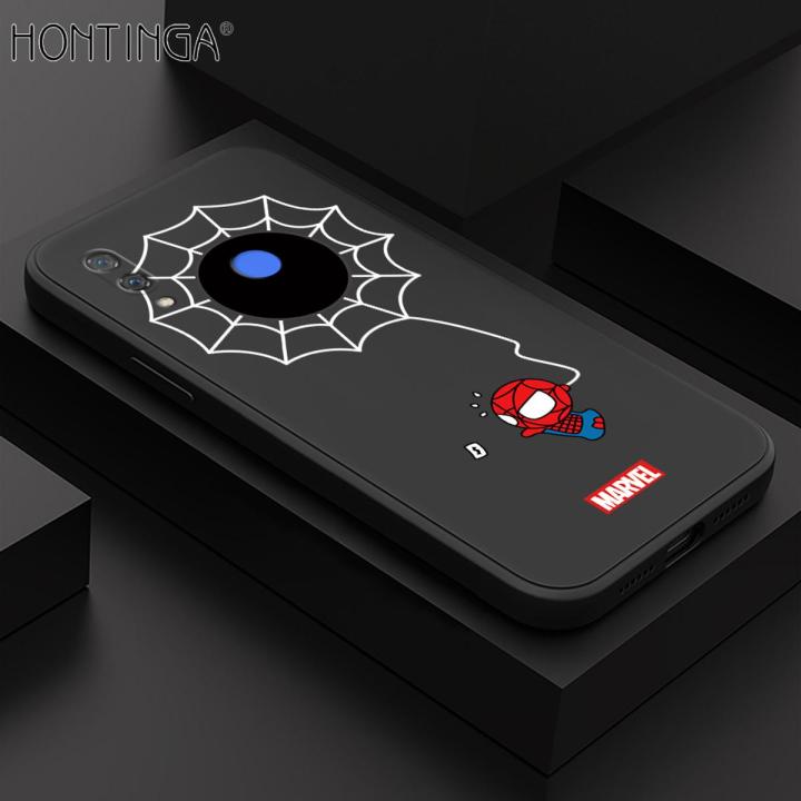 Hontinga for Huawei Nova 3i / P Smart Plus Back Cover Cartoon Spiderman Design Soft Phone Case Square Edge Liquid Silicone Cases