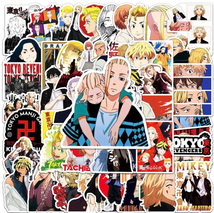 Tokyo Revengers Anime Hanagaki Sano Takashi Draken Naoto Sendo DIY Sticker Water Proof Decal Vinyl for Car Skateboard, Phone, Laptop, Luggage & Guitar – 50 Pieces