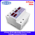 TOMZN 3 Phase 100A Auto Phase Selector | Over & Under Voltage Current Protector | Adjustable Intelligent Changeover Switch (TOVPD3-100VAYA). 