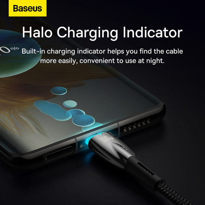 Baseus%20Type%20C%20to%20Type%20C%20PD%20Cable,%20100W%20Glimmer%20Series%20Fast%20Charging%20Data%20Cable%20%20For%20Mobile%20&%20Laptop%20-%20Image%207
