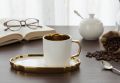Premium Quality Black Ceramic Cups & Saucers Set (Set of 6 Pcs) Electro Gold Plated Cups & Saucers Set - Super Quality Tea Set.. 