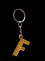 Keychain Fancy Alphabet F For Girls/Boys Key Ring Key Holder Mobile Phone Straps Metal Golden QWIS-1090-20 QUALITY WEB STORE. 
