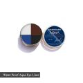 4 Color Matte Aqua Cake Eyeliner Makeup - Black Blue White Brown Eye liner - Eyebrow Brushes Eyeshadow Brush Make Up. 