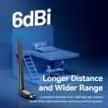Vention USB WIFI Dongle 6dBi High Gain Antenna AC650 Network Adapter 5GHz 2.4GHz Dual Band Wifi Connector for PC Desktop Laptop Bluetooth 5.0 Supported LAN Receiver. 