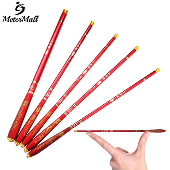 MeterMall 2.7-5.4m Mini Hand Fishing Rods Telescopic Ultralight Non-slip Carbon Fiber Fishing Pole Fishing Gear