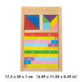 Wooden Tangram Combination Puzzle, Colorful Numbers & Tangram Jigsaw Puzzle Board For Kids Early Educational Toys, Pre-school Kids Toys Learning Board. 