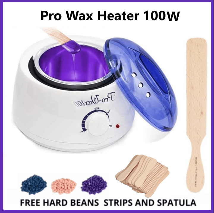 Wax heater machine Professional Wax Heater (100) & Hot Wax Warmer Machine For All Skin Hair Removal, Free Hard Beans & Wooden spatula & Sticks