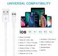 iPhone Data Cable Original Lightning USB - Fast Charging Cable for Apple iPhone 6, 6s, 7, 8 Plus 11 12 Pro XS Max & iPad and iOS Devices Charging Cables - 5X More Durable. 