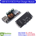 USB QC3.0 QC2.0 Quick Charger Module | 24W 5V 3.4A Single USB Output | Fast Charging Board for Mobile Power Bank & DIY by Electrica. 