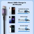 HEEMAX 120W USB C Cable Type C Fast Charging Wire For Huawei P60 P50 P40 Pro Xiaomi OPPO Realme POCO Samsung 7A USB C Data Cord. 
