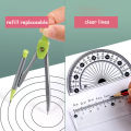 Student stationery, professional compass and ruler drawing 7 pieces/set mathematical ruler set multi-functional charting tool for learning AShines. 