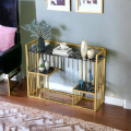 luxury console table gold frame powder coated paint console table for entryway. 
