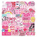50Pcs Lovely Vsco Pink Stickers Cute Fresh Stickers Graffiti Suitcase Guitar Pvc Stickers. 