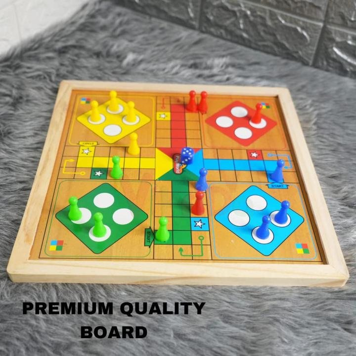 Pack of 1 Ludo Board Games with Free Gotee Set Classics Wooden Toys for Kids Indoor Game for Kids Boys Girls and Adults, Travel Board Game Set with Dice for Fun, Strategy, Brain Teaser Game