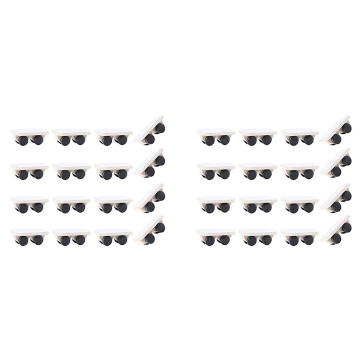 32Pcs Self Adhesive Caster Wheels Heavy Duty Stick on Wheels Mini Wheels Small Non Swivel Casters Plastic Pulley