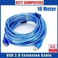 USB 2.0 Blue 5M Extension Print Cable 10M OHFC Copper Transparent Wholesale Extended USB Cable for Printer HDD. 