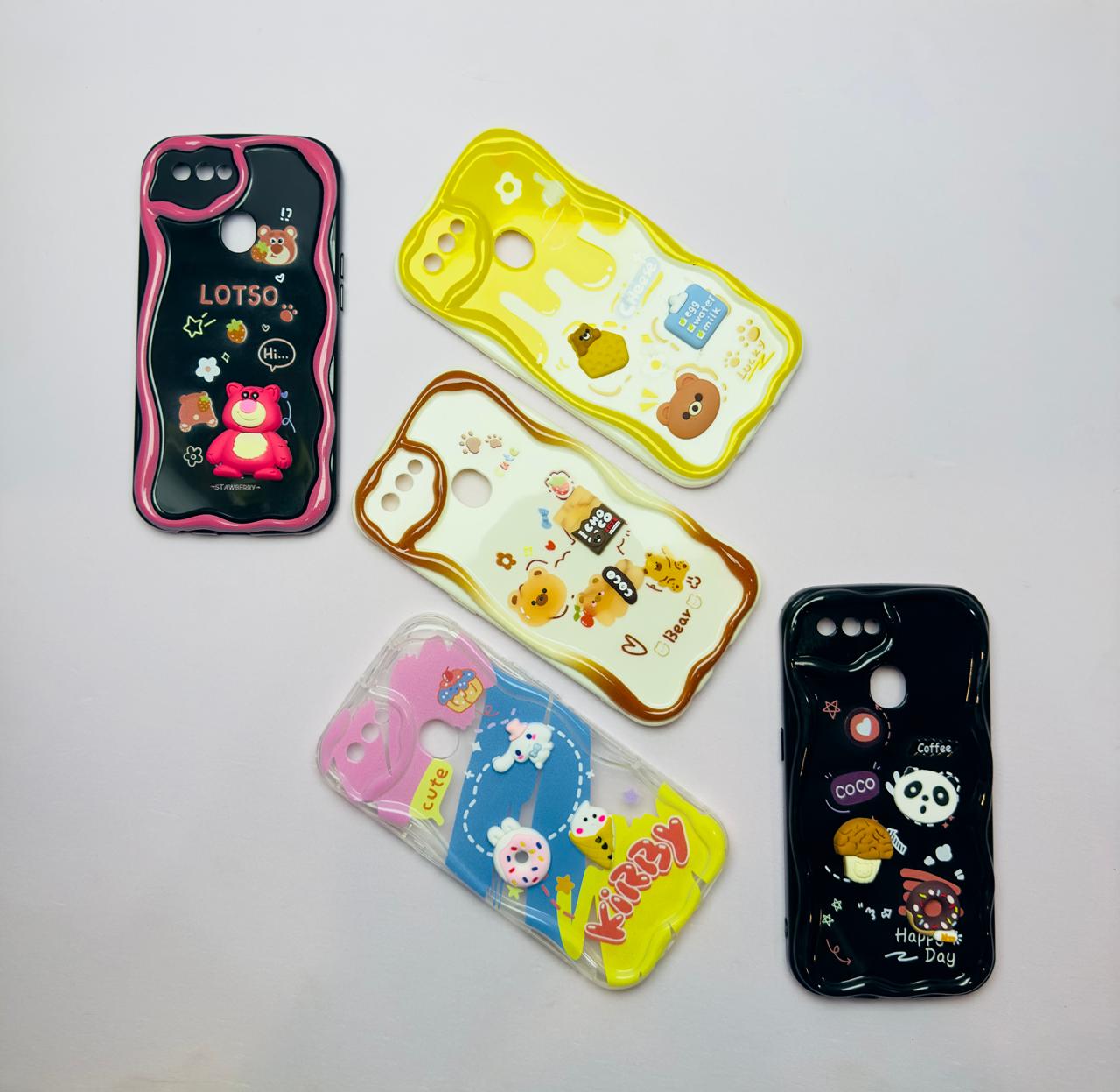 Lahore Mobile Case for OPPO A5S / A7 / A12 / A12S Back Cover Colorful Wavy Phone Cases - Luxerey Back Cover - Creative Lovely 3D Doll -Girls Back Cover