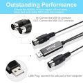 HiFing USB IN-OUT MIDI Interface Converter/Adapter with 5-PIN DIN MIDI Cable for PC/ Laptop/ Mac. 