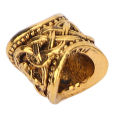 Hao Kan 24 PCS Hair Beads Metal Ancient Gold Antique Large Hole Braiding Bracelet Pendant 10 X 9mm. 