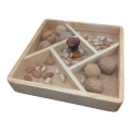 Pure Wood Dry Fruit Tray with Acrylic Glass Lid and Wooden  Handle Serving Tray  for Snacks. 