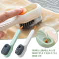 Multifunction Cleaning Shoe Brush Soft Automatic Liquid Shoe Brush Long Handle Clothes Soap Brush With Hook Clean Tool. 