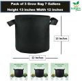 Pack of 3  Grow Bag 7 Gallon 13x12 inches Heavy Duty for Plant/Vegetable/Herb/Fruit Breathable Fabric Grow Planter Pot Bags with Handles,. 