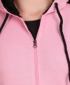 Sharrys Womens Zipper Hoodie Plain Pullover Front zip up Kangro Pocket Hoddie New arrivals Girls Casual Winter Wear ( Baby Pink ). 