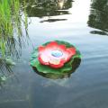 Solar Powered LED Flower Light Lotus Shape Floating Pond Garden Pool Lamp-bright red. 