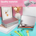 Rectangular Metal Tin Box with Lid Metal Hinged Lid,4PCS. 