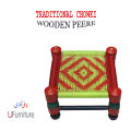 Traditional Multi Color Wood Fixed Stool / Wood Chowki / Peeri / Wood Peerah. 