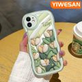 YIWESAN For VIVO S1 Case Cartoon 3D Tulip Flower Lovely Cream Wave Border Fashion Transparent Phone Case Simple Camera Lens Protective Silicone Shockproof Clear Soft Case. 