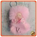 Fluffy Faux  Cute Sleeping Baby Keychain for Girls Ladies Bags Keys | Key Chain | Ladies Key Chains | Tetra Zone. 