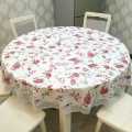 6 seater Table Cover PVC 64 inch Round Pastoral Style Dining Table Plastic Waterproof Oilproof Table Cover Floral Printed Lace Edge Anti Hot Coffee Tea Tablecloth. 
