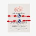 Blessed 2Pcs Evil Eye Bracelet Women Handmade Black Red Rope Wristband Couple Lucky Friendship Weaving Adjustable Bangle Jewelry. 