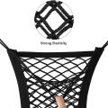 3-Layer Car Mesh Organizer, Stretchable Seat Back Net Bag, Barrier of Backseat Pet Kids, Cargo Tissue Purse Holder, Driver Storage Netting Pouch. 