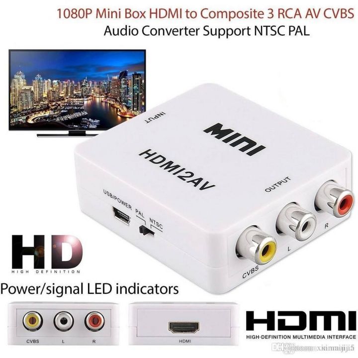 HDMI%20To%20Audio%20Video%20RCA%20AV/CVBS%20Adapter%20HD%201080P%20Mini%20HDMI%202AV%20Video%20Converter%20BOX%20For%20PS3%20VCR%20DVD%20PC%20-%20Image%204