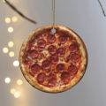 Holiday Ornaments for Home Cooks Delicious Pizza Christmas Ornament for Festive Tree Decor Acrylic Steak/pizza/pasta Hanging Decoration for Christmas New Year Celebrations Realistic Food Design. 
