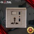 Electric Wall Panel Socket Board With Dual USB 2.1A Charger. 