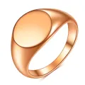 Stainless Steel Classical Simple Plain Round Signet Ring Wedding Statement Promise Anniversary Ring. 