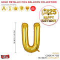 Gold Metallic Foil Balloon Collections Customize Alphabet, Numbers, Shape Letter ABC Balloons, Aluminum Hanging Foil Film Baloon for Wedding, Birthday Party Decoration, Bridal Shower, Baby Shower, Anniversary Banner Air Ballon. 