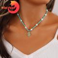 Vist Fox Turquoise Necklace Adjustable Retro Traditional Lady Pendant Necklace. 