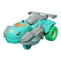 Laxuaoe Car Model Rotatable Dinosaur Hit Deformed Car. 