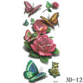1pcs 3D Butterfly Tattoos Stickers Rose Flower Girls Women Body Art Water Transfer Temporary Tattoo Sticker Arm Wrist Tatoo. 