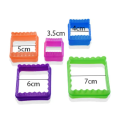 5 Pcs/Set DIY Plastic Embossing Cooking Biscuit Embossing Cutter Baking Tools Mould Cookie Cake Mold Fondant Square Shape Cutter. 