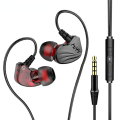 Wired Earphones In-Ear Bass HiFi Dual Units Headphones Game Running Headset Sports Earbud with Microphone. 