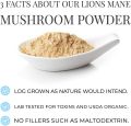 Truly Eco Friendly USDA Organic Lions Mane Mushroom Powder - 100 Servings - Log Grown 100% Fruit Body, Vegan, Memory, Focus, Cognition, Mental Clarity, Nerve Health, 200g. 